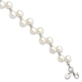 Auriga 925 Sterling Silver Fw Cultured Button Pearl 7.5inch Bracelet for Women