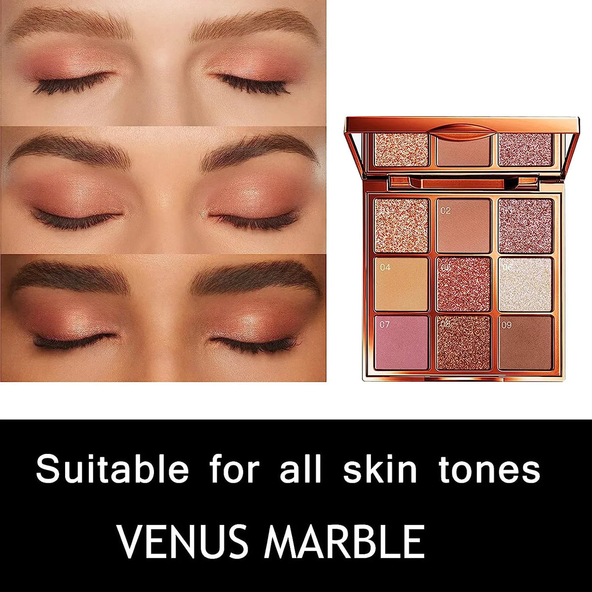 9 Colors Eye Shadow Matte Eyeshadow Palette Glitter Make Up Palletes Eye Makeup Beauty Glazed Eyeshadow Palette Makeup Shimmer Eye Shadow Powder(Aestheticism)